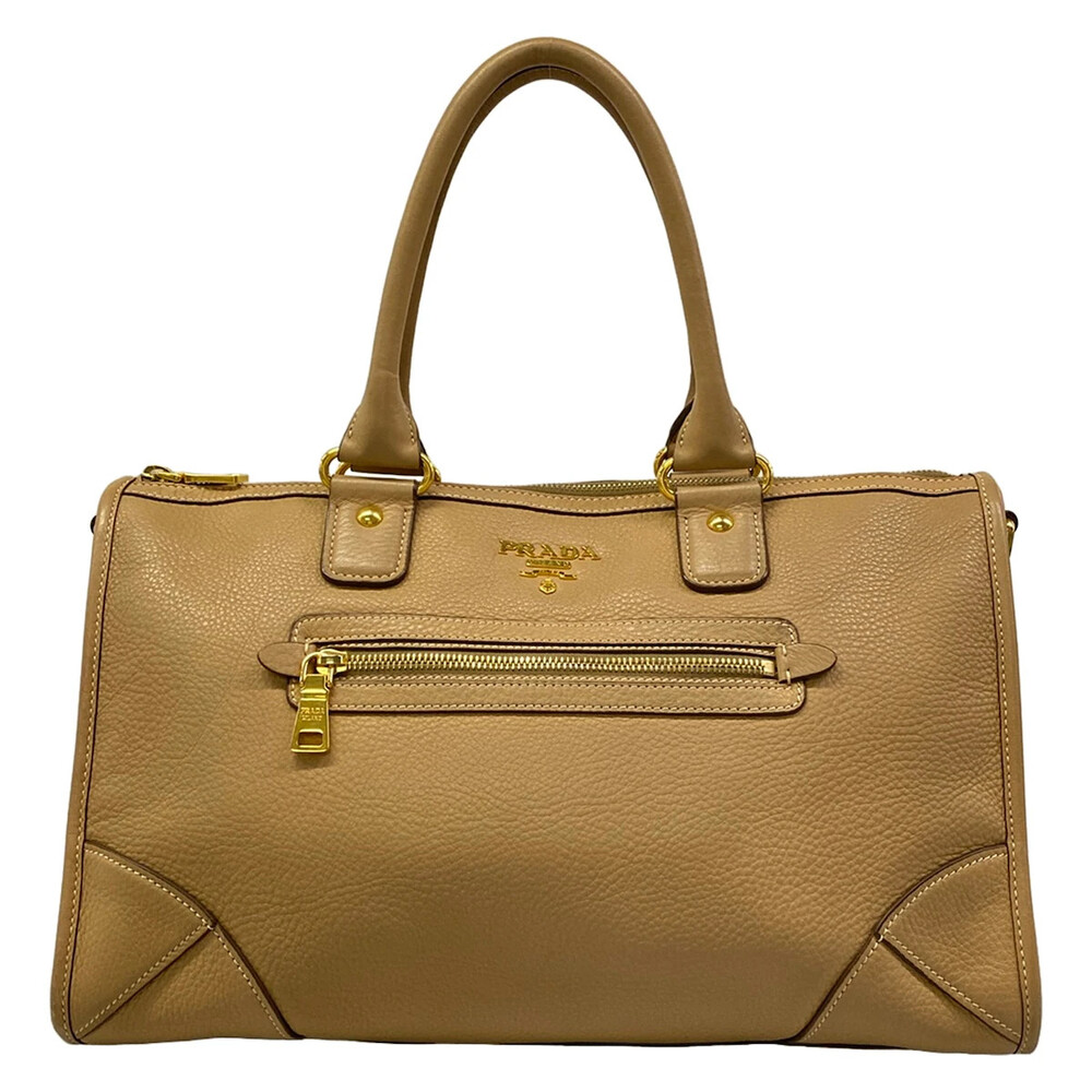 Prada Light Brown Leather Handbag #330415P11B